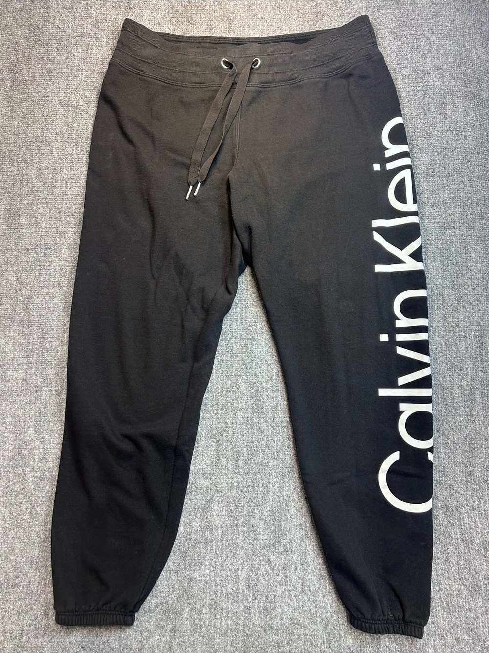 Calvin Klein Black Jogger Pants with White Side Logo